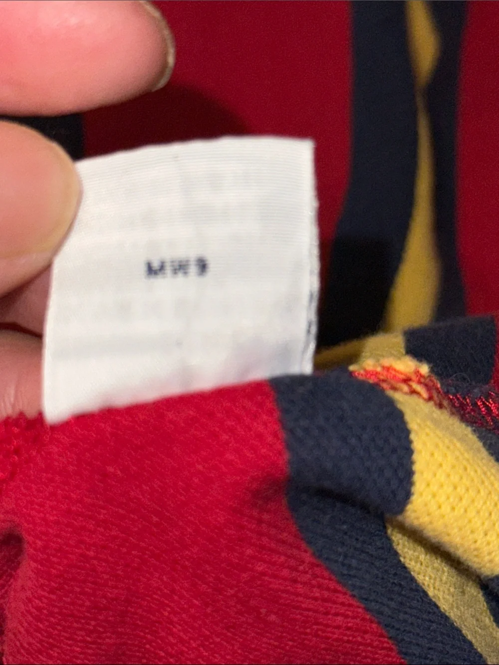 Ralph Lauren Red Polo with Navy and Yellow Stripes